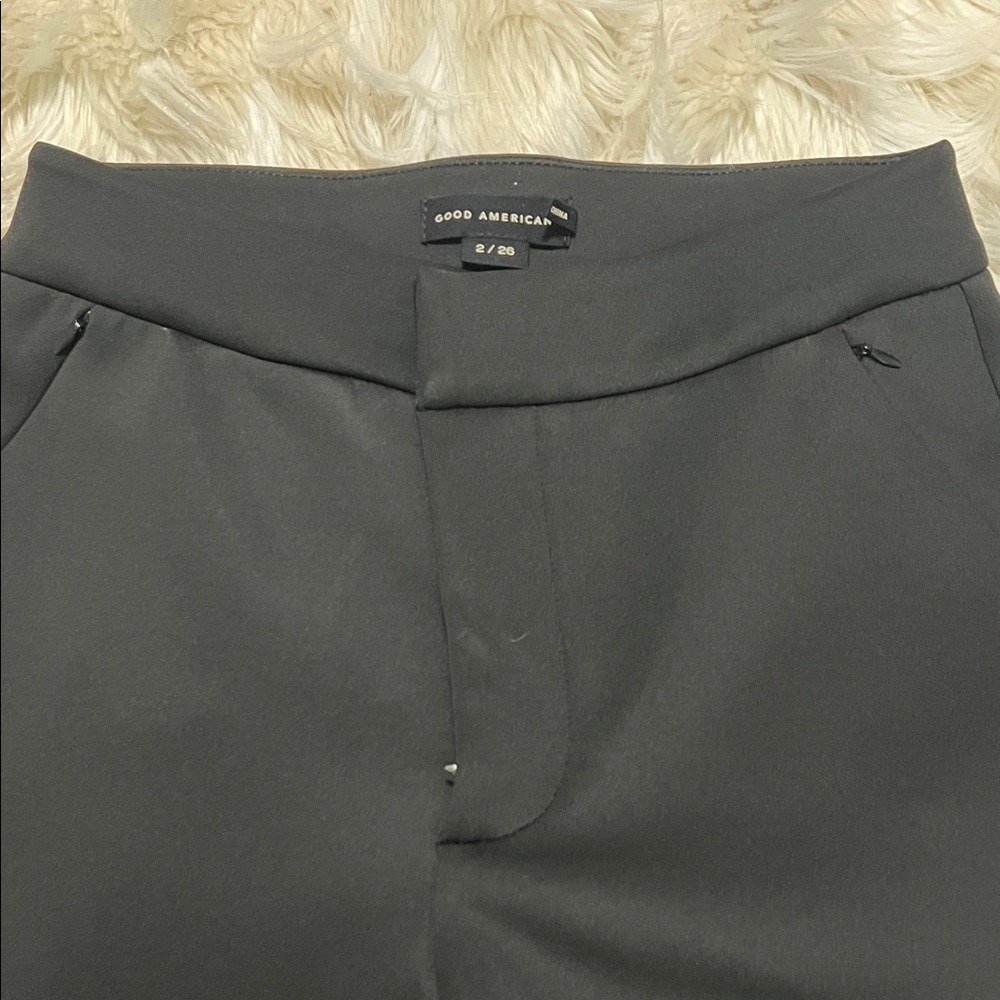 Good American Black Womens wide leg trousers